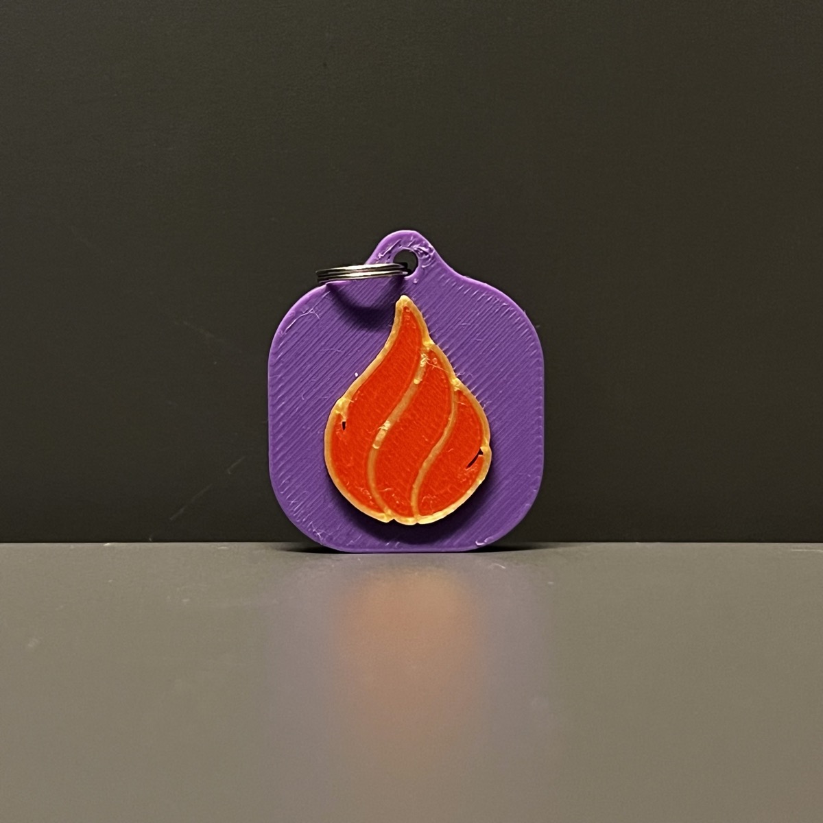 Purple flame NFC keychain